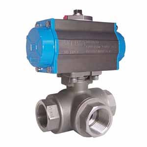 三通(tong)不鏽鋼氣動球閥(fá)Q614F